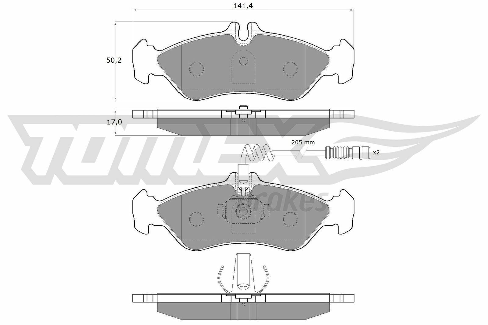 Sada brzdových destiček, kotoučová brzda TOMEX Brakes